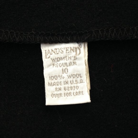 Lands End Black Wool Wrap Skirt Midi Pencil size M - Picture 10 of 11